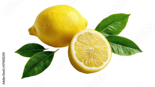 Wallpaper Mural Ripe Yellow Lemons with Green Leaves on Transparent Background Torontodigital.ca