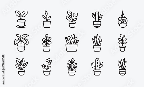 Doodle Plant Interior Decor Graphic Pack
