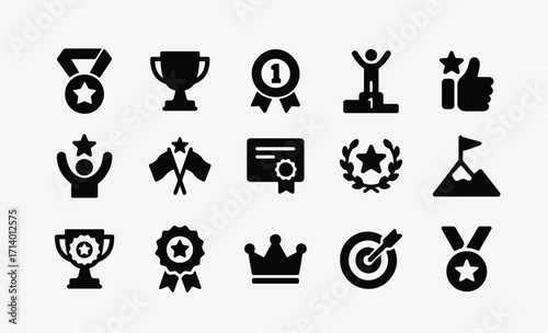 Flat Achievement and Awarding Icon Pack