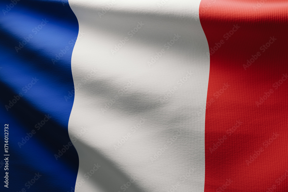 Obraz premium Waving France Flag in the Wind. 3d rendering