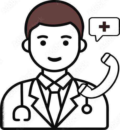 Medical consultation vector icon