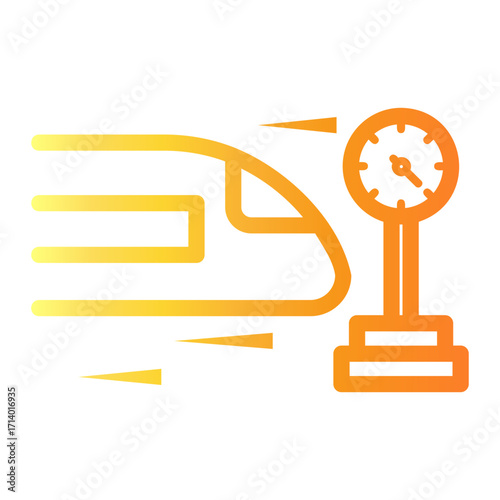 railway Line Gradient Icon