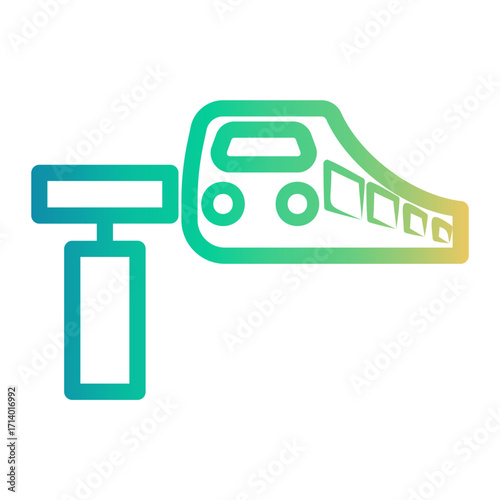 train platform Line Gradient Icon