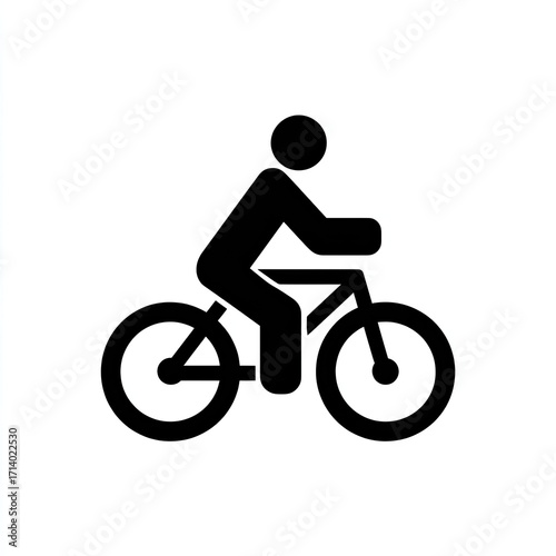 Simple black silhouette of a person riding a bicycle (1)