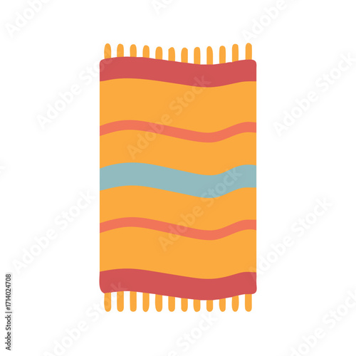 Illustration of a striped colorful towel on transparent background