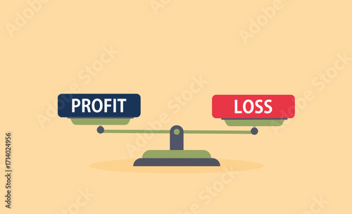 profit and loss on the balance scale 