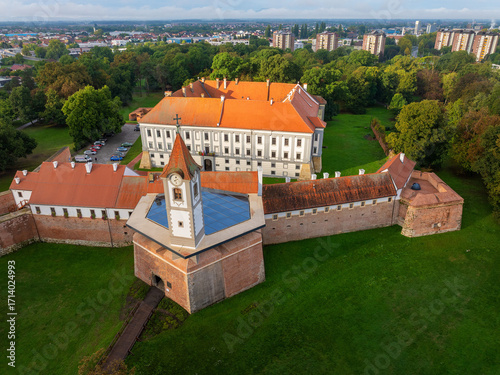 Aerial View of the Old Town in Čakovec, Croatia