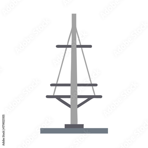 Illustration of a simple utility pole art on transparent background