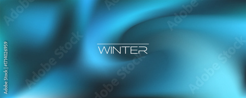 Trendy winter colored gradient. Abstract blurred texture noise background in blue. Grainy film effect texture gradient template. Vector illustration for your graphic design, banner, poster