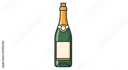 A bottle of champagne, ready to celebrate a special occasion with its elegant design and sparkling bubbles, perfect for toasting