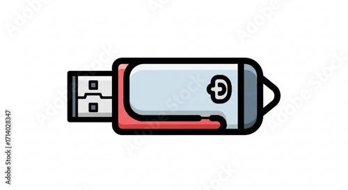 A red and white usb flash drive for storing data and transferring files between devices with convenience