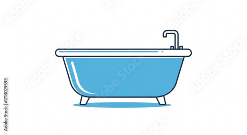 Blue bathtub, a symbol of relaxation and cleanliness, perfect for bathroom decor and hygienerelated themes in design