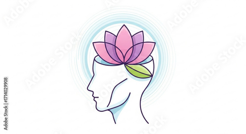 Mindfulness and lotus flower, a symbol of inner peace, growth, and enlightenment, nurturing the mind and spirit with grace