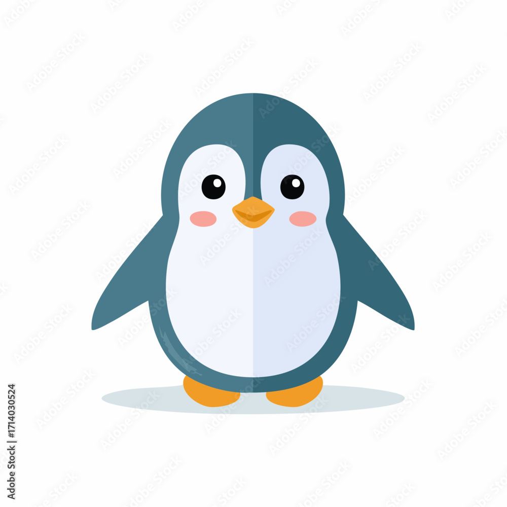Obraz premium Happy penguin character with smiling face and playful look.