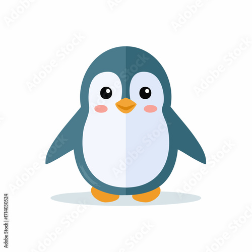 Happy penguin character with smiling face and playful look.