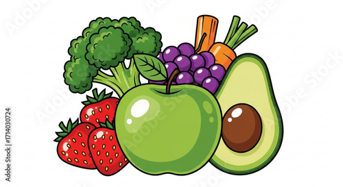 Fresh fruit and vegetable is a vibrant and healthy image that can be used for a variety of purposes, such as nutrition