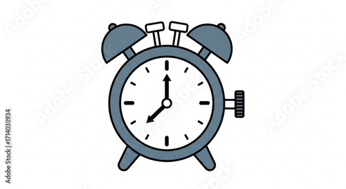 Alarm clock clock showing time, vector illustration in flat style, time management and deadline concept
