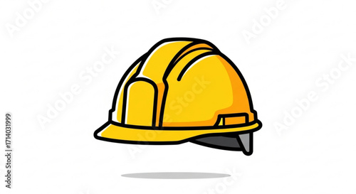 Yellow hard hat protective headgear for construction, industry, and safety essential equipment for worker
