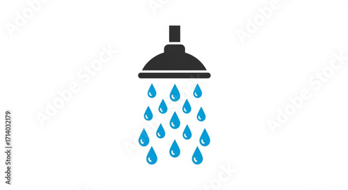 Shower head, providing a refreshing and cleansing experience with water droplets for personal hygiene and relaxation