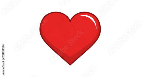 A vibrant red heart, symbolizing love, passion, and affection, perfect for valentines day and romantic themes