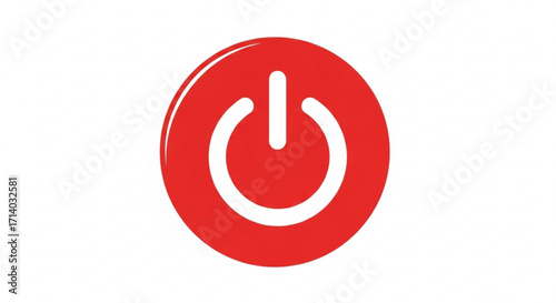 Red power button, a symbol of energy, control, and the ability to start or stop electronic devices and systems