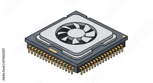 Illustration of a computer processor, a vital component responsible for executing instructions and performing calculations