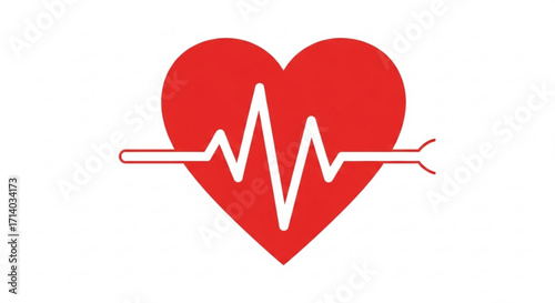 Heartbeat symbol illustration, representing cardiovascular health, medical monitoring, and the rhythm of life