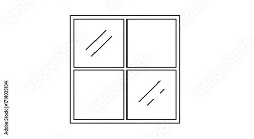 Illustration of a window, a transparent opening in a wall or door that allows light and air to enter a building