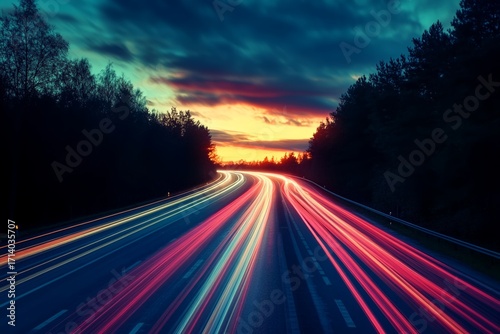 Roadway Trails at Sunset