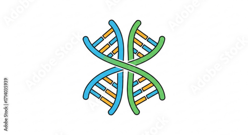 Illustration of a dna strand, symbolizing genetics, biology, and the complex structure of lifes building blocks