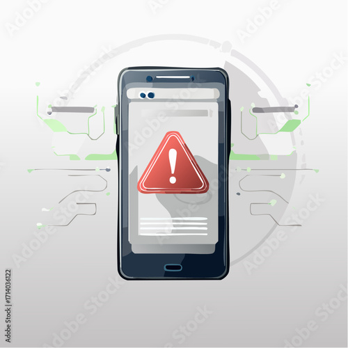 Important security warning displayed on a modern smartphone, illustrating mobile data protection concerns and potential system vulnerabilities