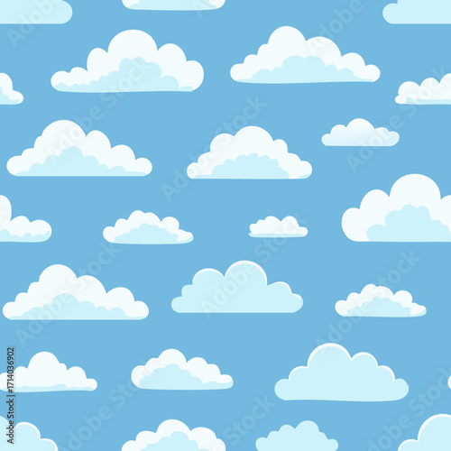 Hand Drawn Cloud Seamless Pattern Illustration Sky