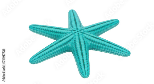 Isolated blue starfish showing marine biology, ocean life, summer vibes, vacation, and aquatic theme