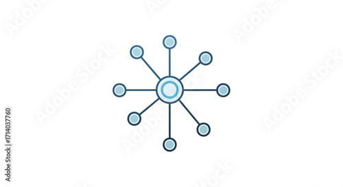 Illustration of a network connection with nodes and lines, symbolizing communication, data transfer, and interconnected systems