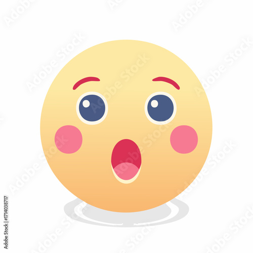 Blushing emoji face with round eyes, expressing shyness or astonishment.