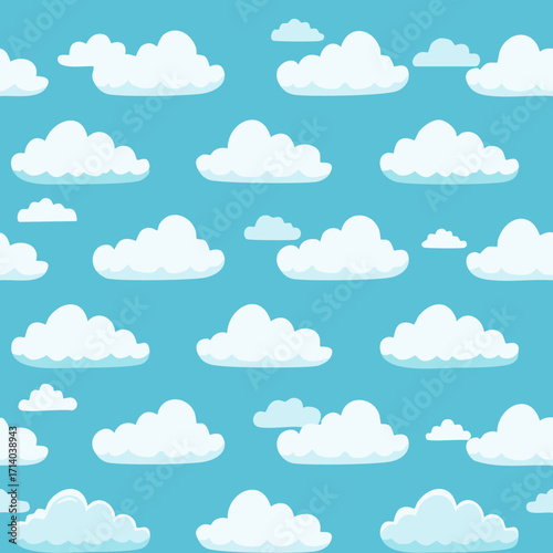 Hand Drawn Cloud Seamless Pattern Illustration Sky