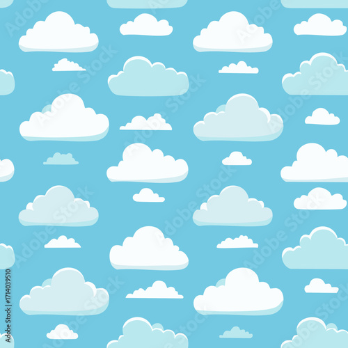 Hand Drawn Cloud Seamless Pattern Illustration Sky