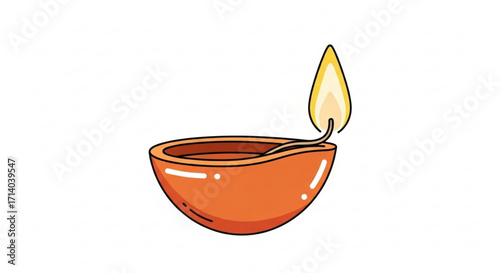 Diwali diya lamp, a traditional oil lamp used during the hindu festival of lights, symbolizing the victory of light over darkness