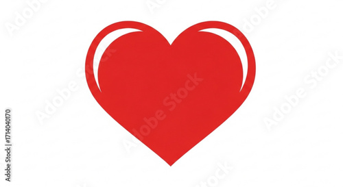 A vibrant red heart symbol, representing love, passion, and affection in a simple yet powerful graphic design element