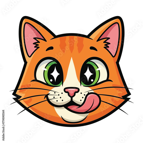Playful Kitten Portrait: Captivating the endearing essence of a cute, cartoon-styled kitten, this portrait is a study in feline charm, radiating joy and innocence with its adorable expression.