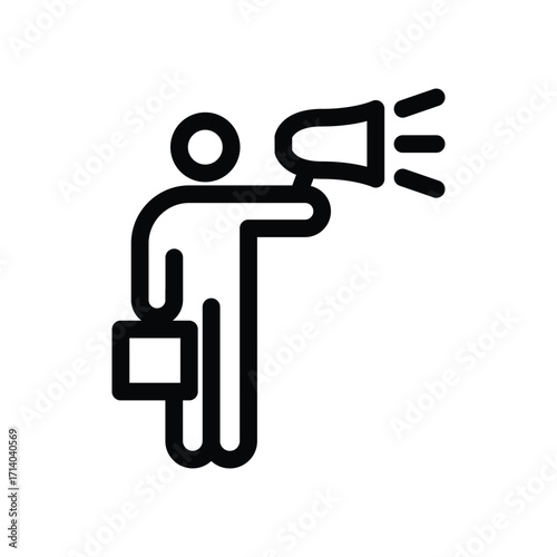 business man with megaphone outline icon vector design good for web or mobile app