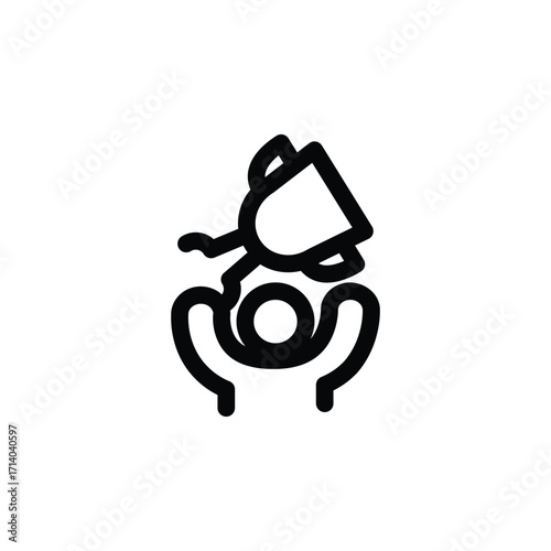 business man hold trophy outline icon vector design good for web or mobile app