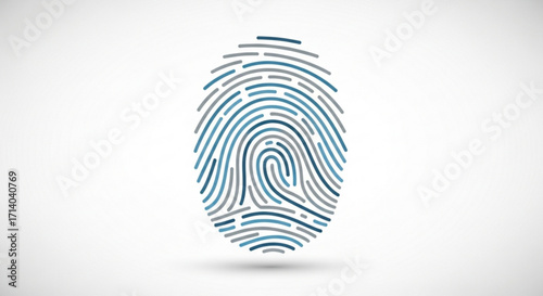 Fingerprint identification illustration, representing security, access control, and biometric authentication for modern technology
