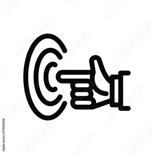 hand pointing on target goal outline icon vector design good for web or mobile app