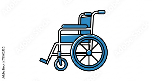 A blue wheelchair, , represents accessibility and support for individuals with mobility challenges in everyday life