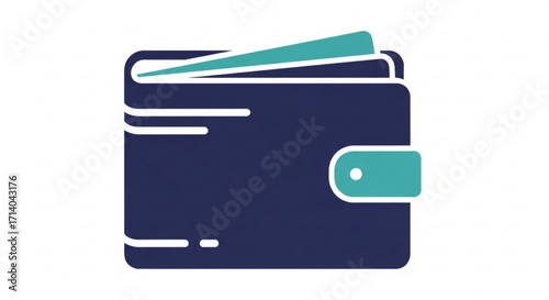 Stylish wallet icon, , representing finance, money, and security in a sleek and modern design for digital transactions