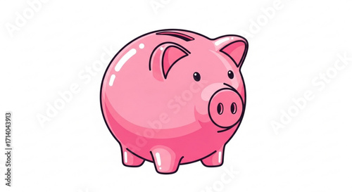 A charming pink piggy bank illustration, symbolizing savings, financial security, and the importance of money management