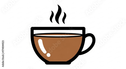 Steaming cup of coffee, a comforting and energizing beverage, perfect for a morning boost or a relaxing break