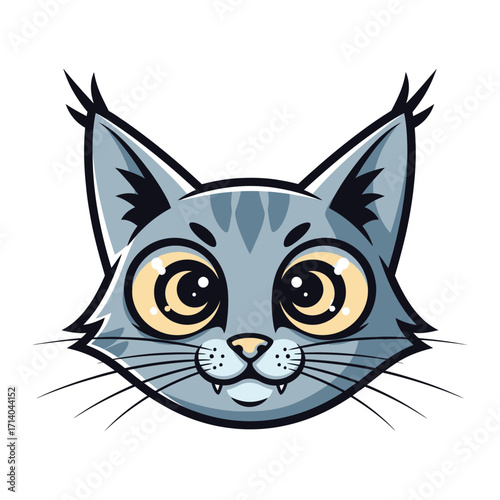 Artistic Portrait of a Cartoon Cat: An expressive portrait of a cartoon cat, showcasing its playful design and charming character in a striking visual style.