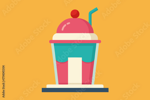 Cartoon soda pop fountain vector illustration